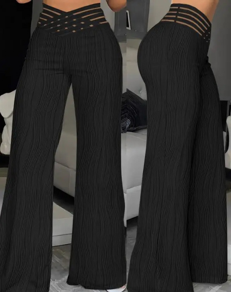 Women's Office Style High Waisted Wide Leg Flared Trousers | Ideal for All Seasons