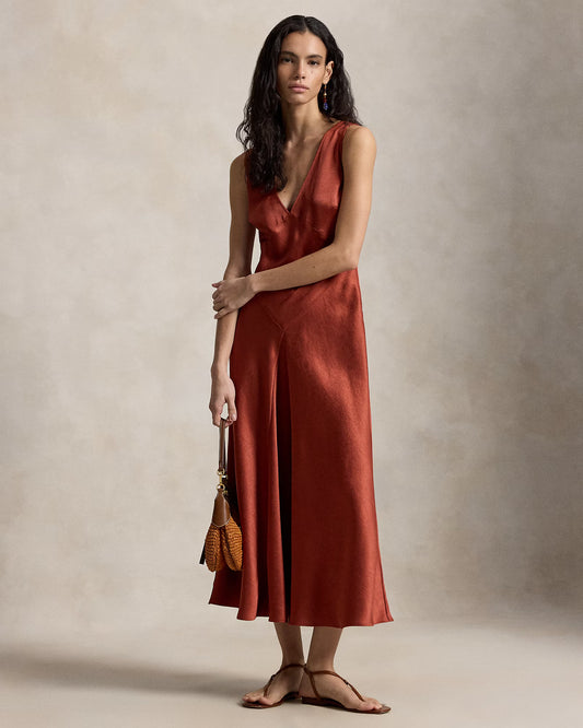 Satin Paneled Dress