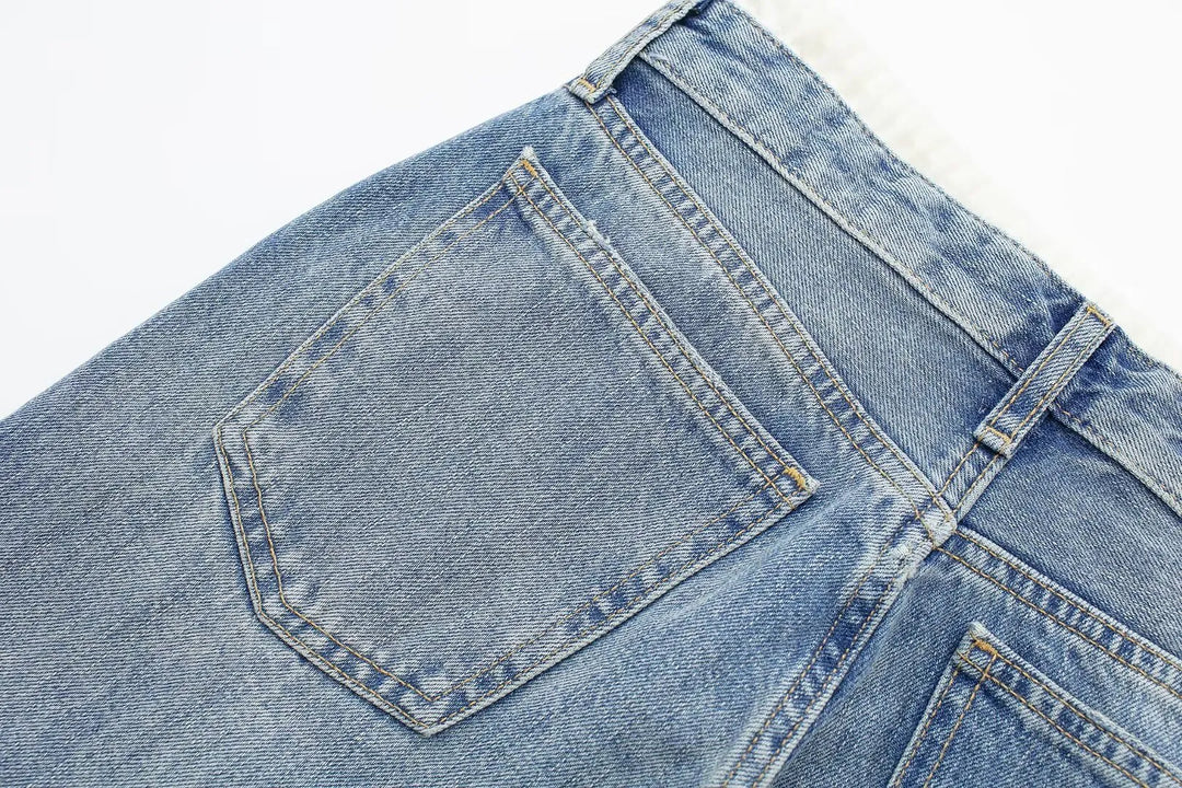 Women's Vintage Casual Mid Waist Baggy Jeans with Drawstring | Great for All Seasons