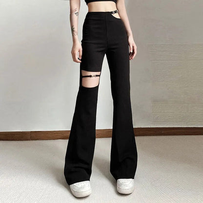 Black Utility Belt Cargo Pants