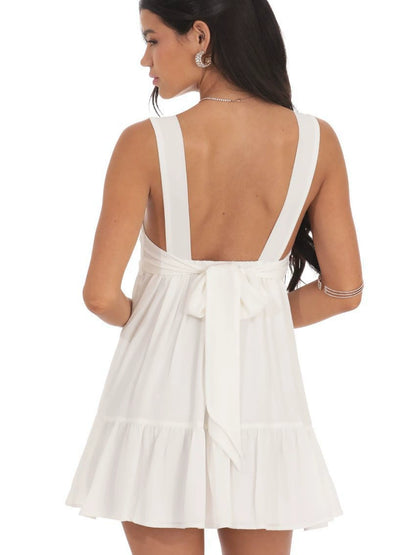 Shimmer Striped Babydoll Dress in Pink