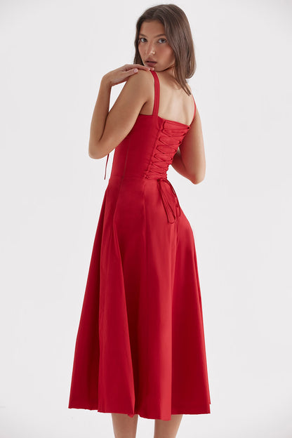 red rose bustier sundress