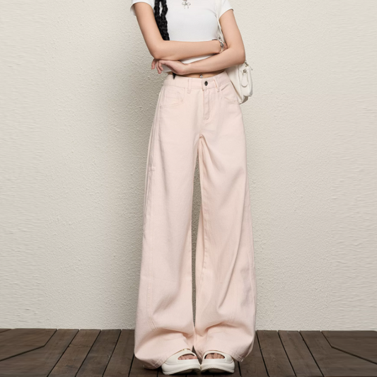 Pink button pocket low rise wide leg | Baggy Low Rise Jeans  | Festival Outfits Women