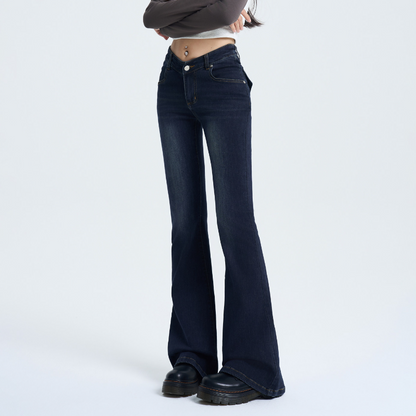 Zip-up button pocket low rise jeans | Baggy Low Rise Jeans  | Festival Outfits Women