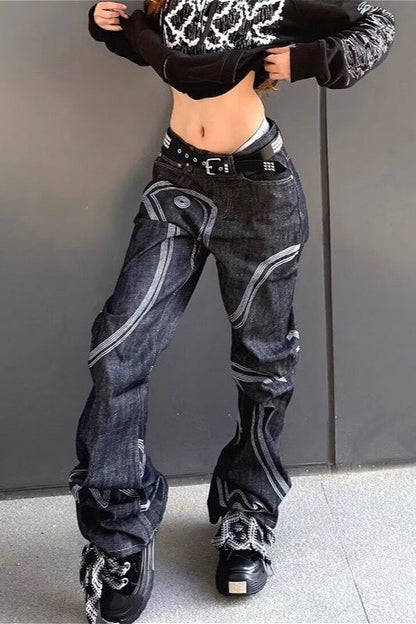 Patent Leather Straight Leg Cargo Pants