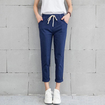 Irene - Women's Straight-Leg Trousers - Chic - Fabric - Great for Casual Days