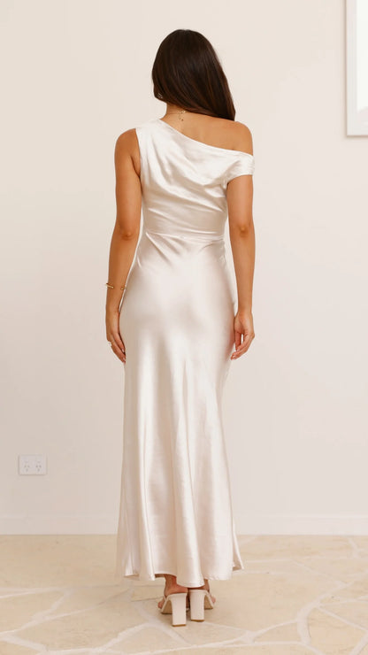 Auria Off Shoulder Maxi Dress - Champagne