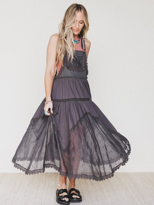 Garden Stroll Overall Dress - Ash - Pre Order