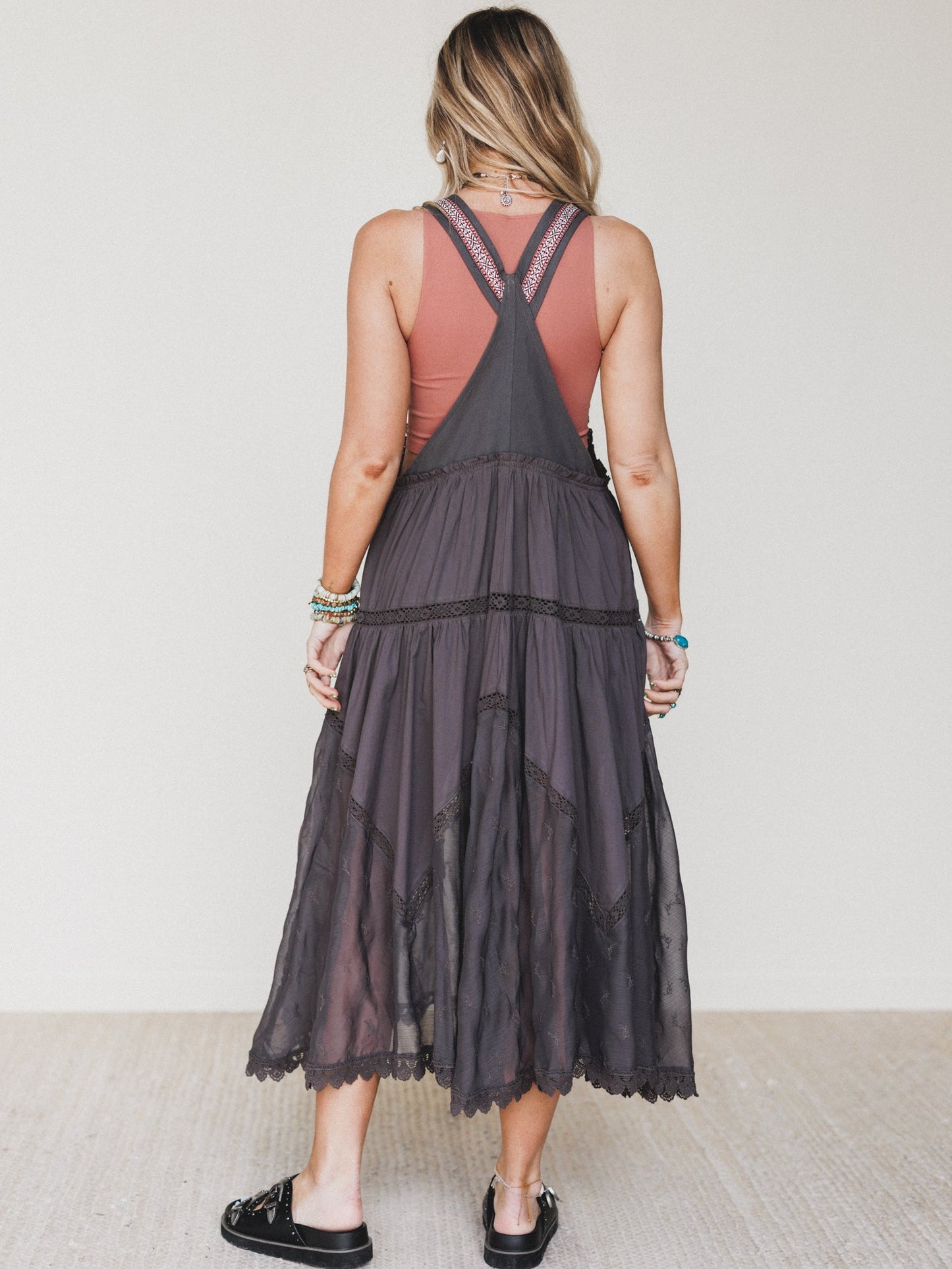 Garden Stroll Overall Dress - Ash