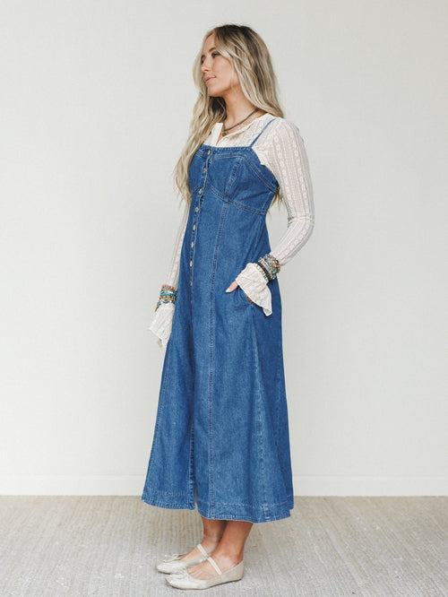 Small Town Girl Dress - Medium Wash - Pre Order