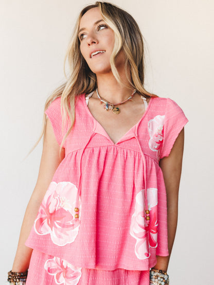 Petals In Love Two Piece Set - Pink