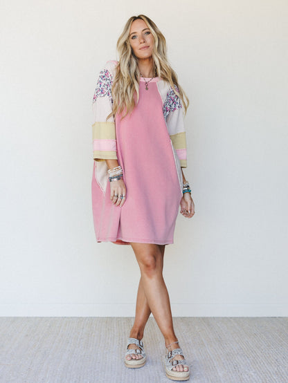 Endlessly Yours Terry Knit Dress - Rose