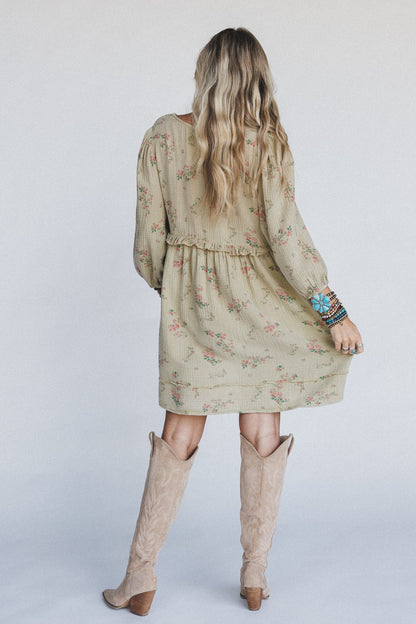 Infinite Dreamer Floral Babydoll Dress - Sage