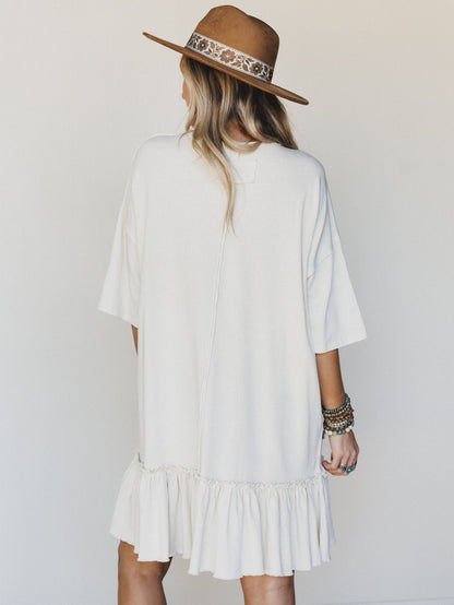 Vintage Flower Dress  - Natural