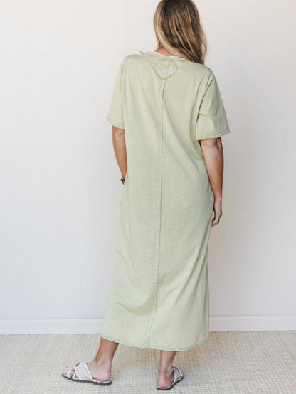 Skye Maxi Tee Dress - Sage