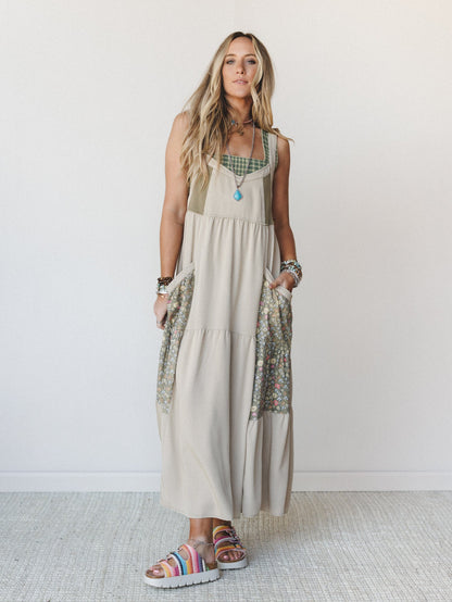 Floral Gazer Maxi Dress - Dusty Sage