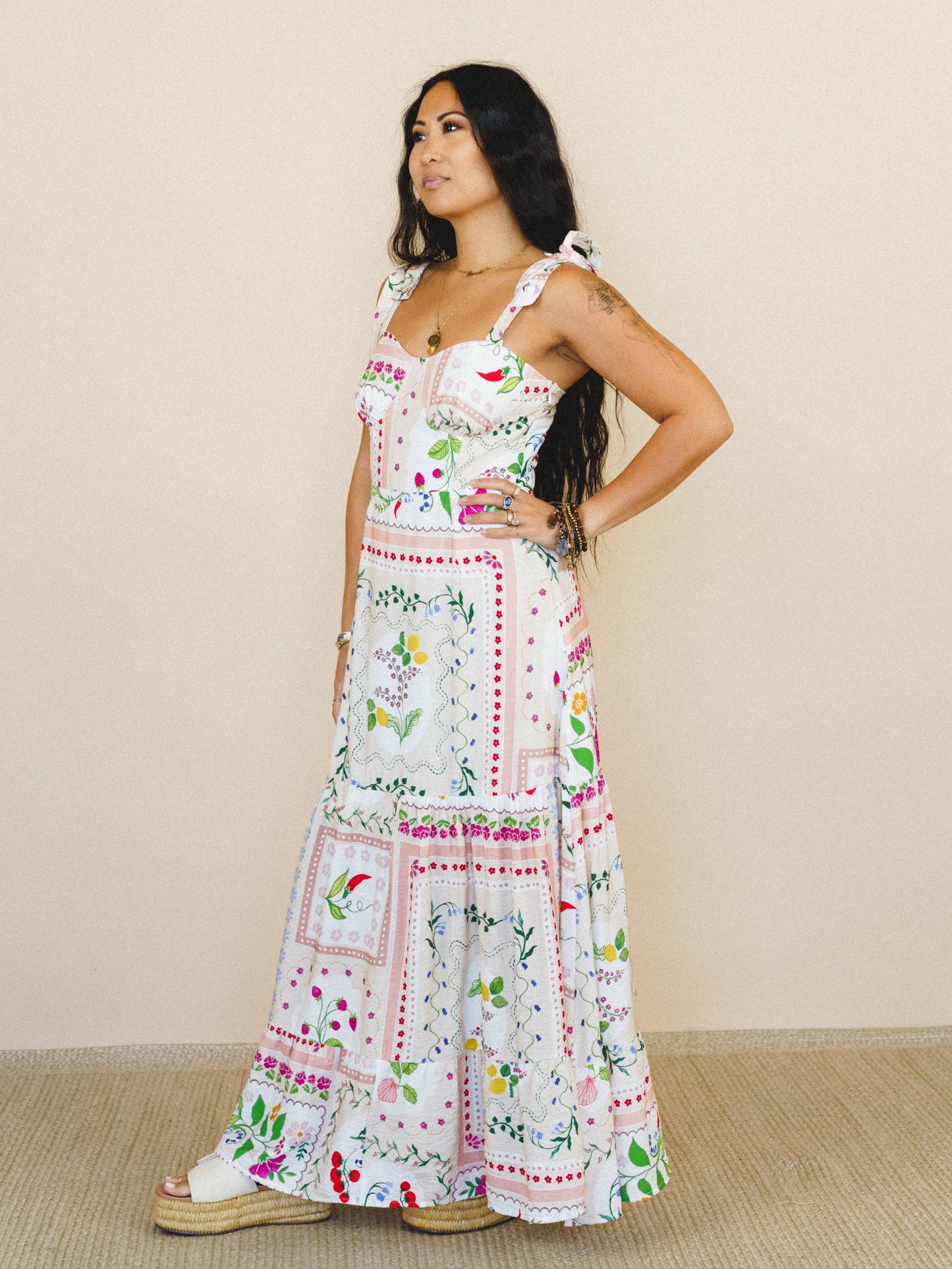 Small Town Dress - Cream Multi