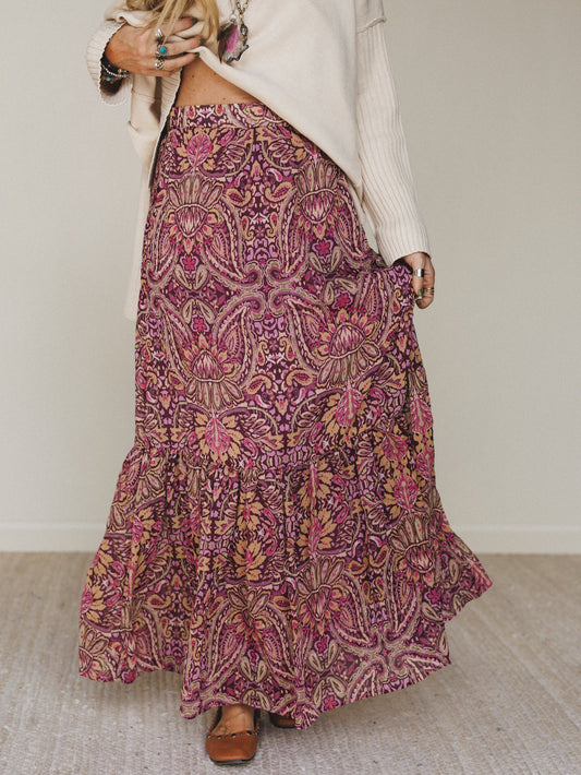Printed Daydream Maxi Skirt - Purple - Pre Order