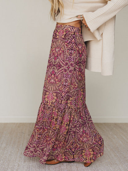 Printed Daydream Maxi Skirt - Purple