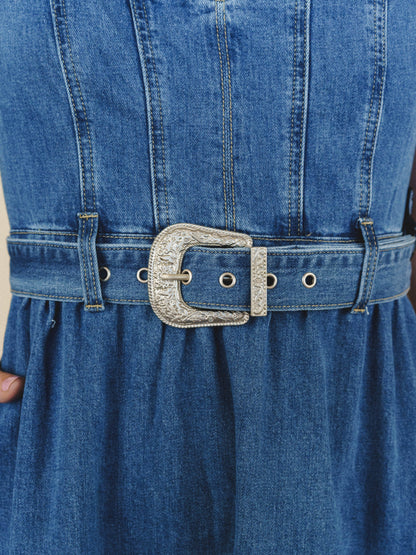 Denim Meadows Dress - Washed Cobalt