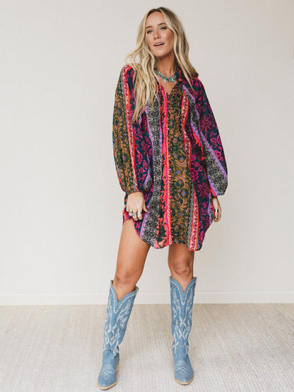 Horizon Haze Dress - Navy - Pre Order
