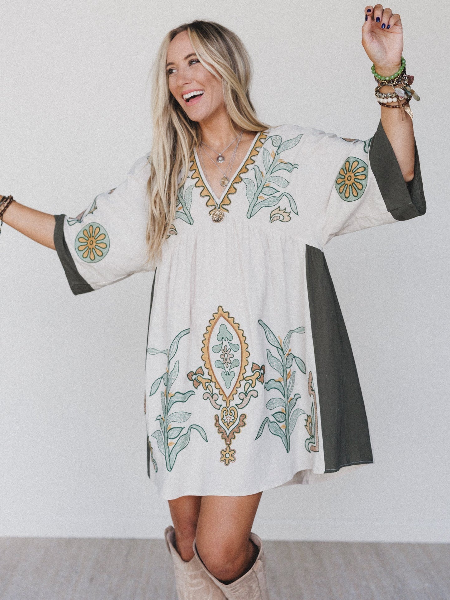 Chateau Chic Babydoll Tunic Dress - Sage - Pre Order