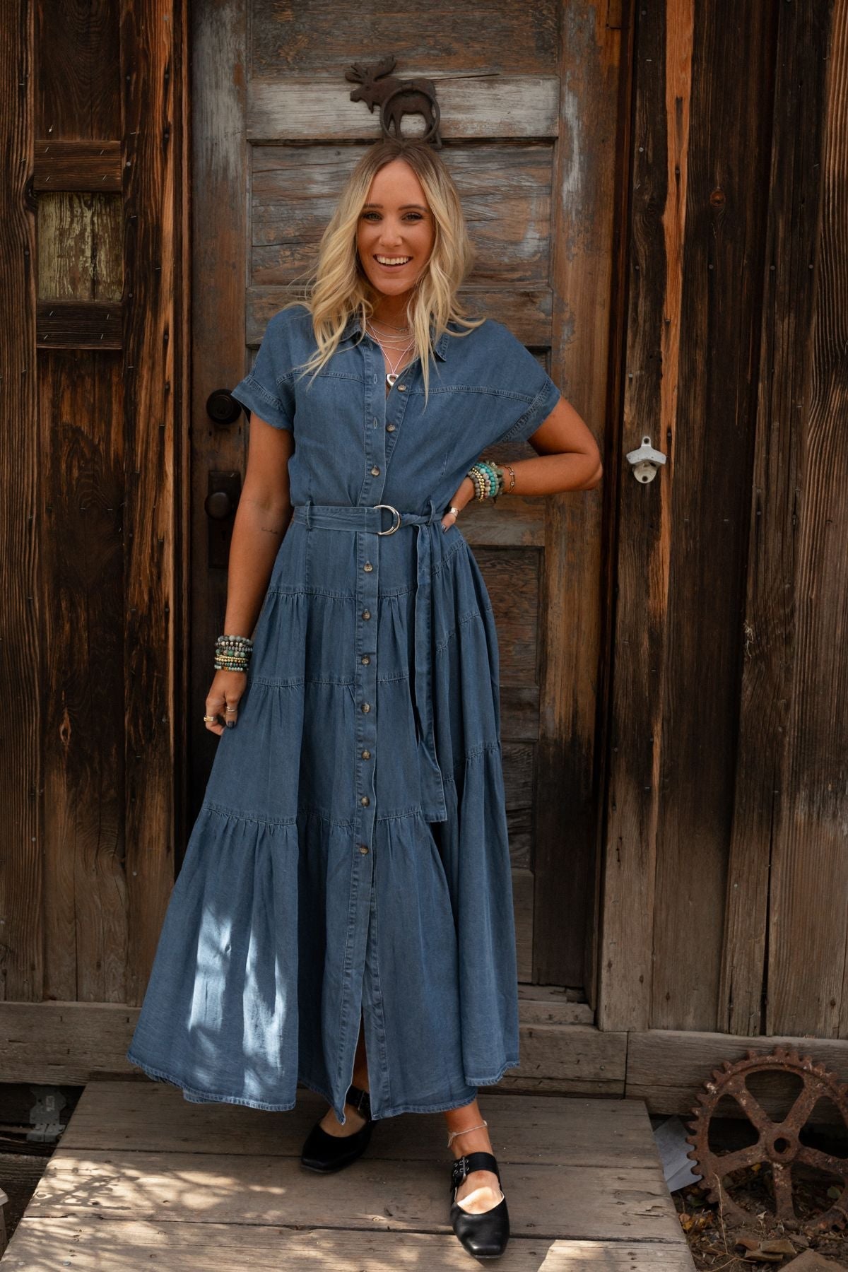 Blue Ridge Denim Maxi Dress - Medium Wash