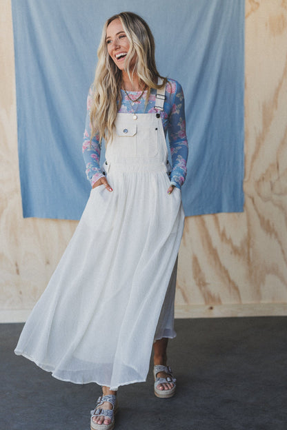 Country Dreams Overalls Dress - Beige