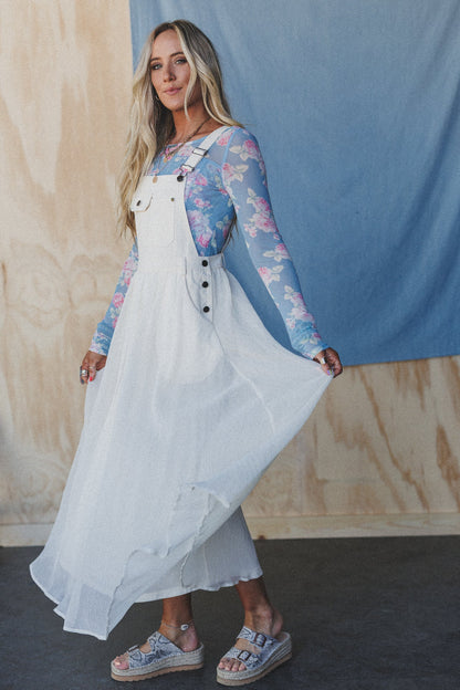 Country Dreams Overalls Dress - Beige