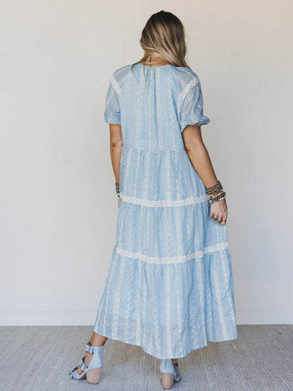 Floral Dance Dress - Cloud Wash