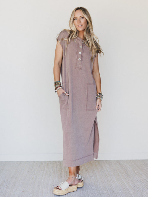 The Nest Madeline Textured Maxi Dress - Acorn - Pre Order