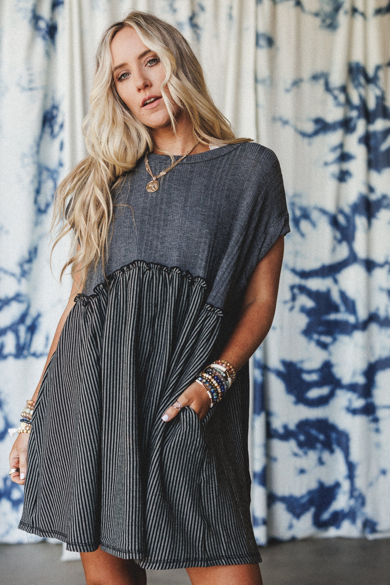The Nest No Fuss Babydoll Dress - Charcoal Black - Pre Order