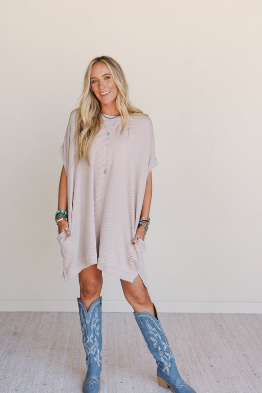 The Nest Moon Glow Texture Dress - Oat - Pre Order