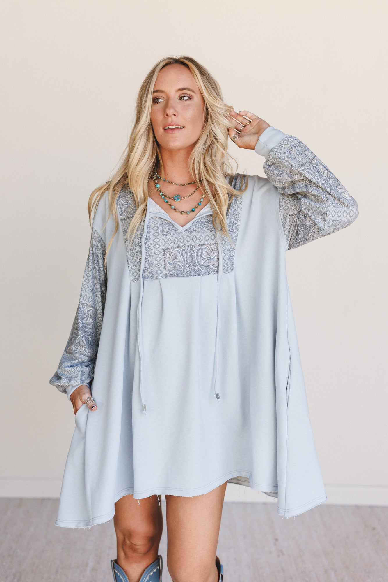 The Nest Sky Light Dress - Blue Multi - Pre Order