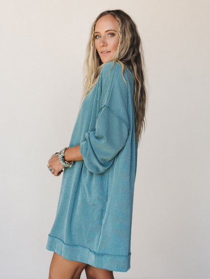 The Nest Moon Glow Long Sleeve Dress - Spruce
