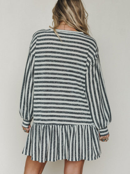 The Nest Endless Love Cuff Sleeve Dress - Natural Black