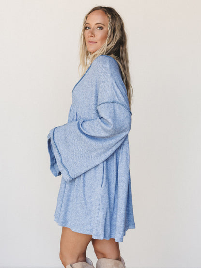 The Nest Carefree Mini Dress - Two Tone Denim