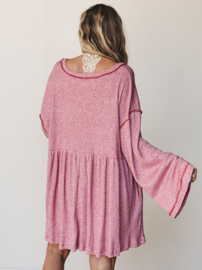 The Nest Carefree Mini Dress - Two Tone Mauve