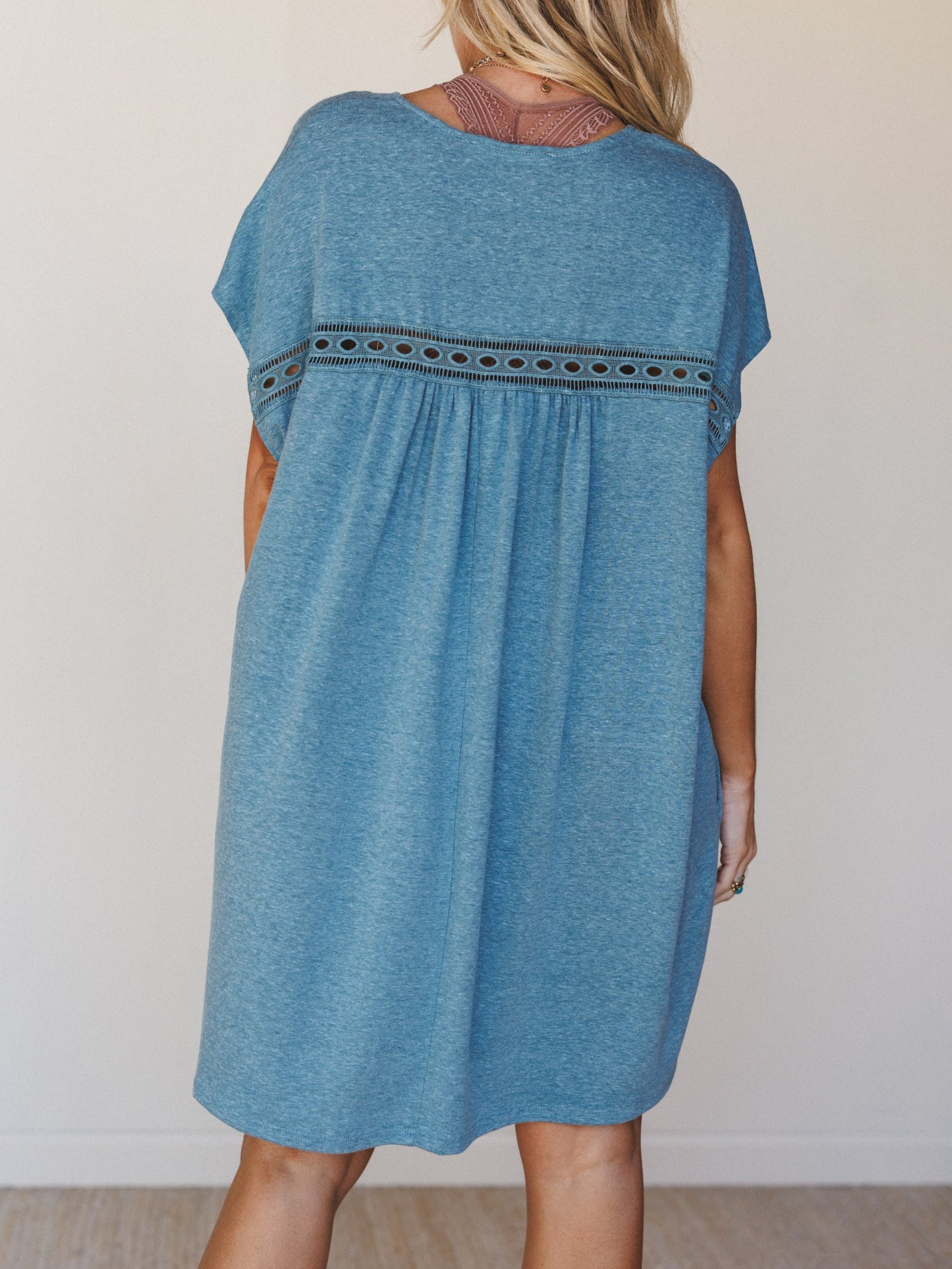 The Nest Camden Lace Tee Dress - Teal