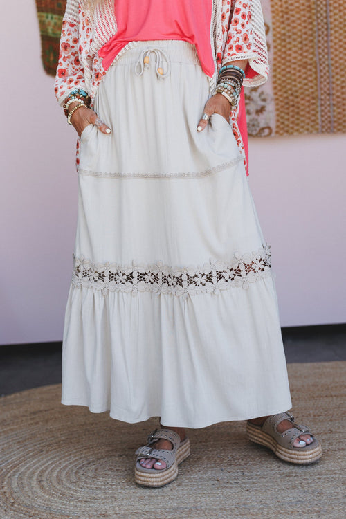 The Nest Desert Lace Skirt - Oatmeal - Pre Order