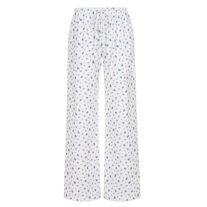 Grey Floral Drawstring Lounge Pants