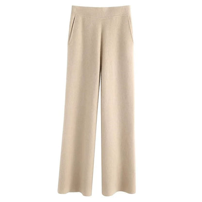 Ayana Cozy Knit Straight-Leg Pants