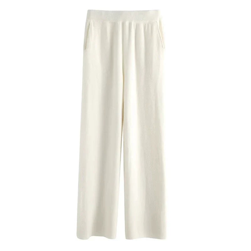 Ayana Cozy Knit Straight-Leg Pants