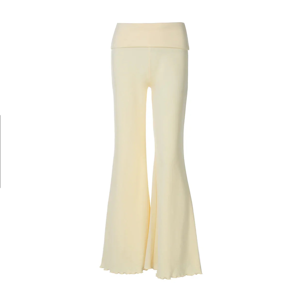 Delylah Low-Rise Wavy Flared Pants