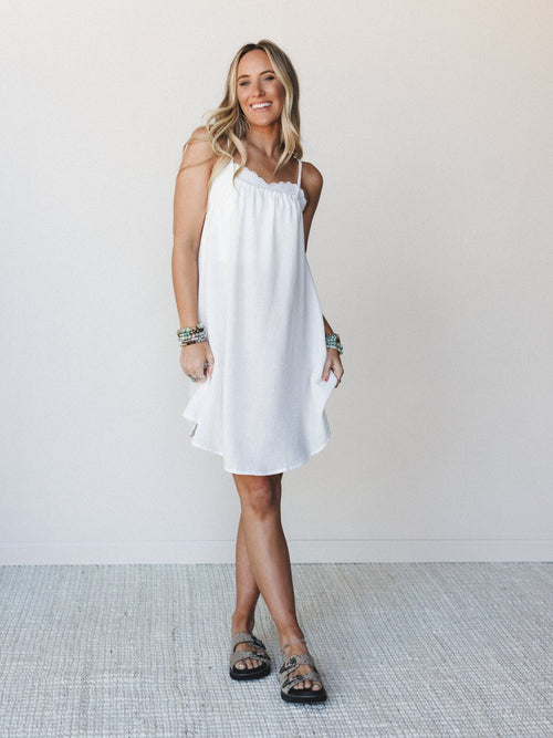 In A Mini Dress - White - Pre Order