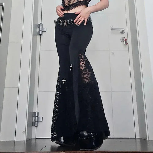 Lace Patchwork Flare Pants