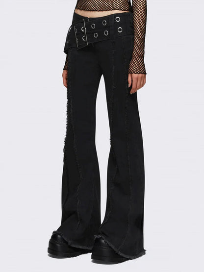 Lace-Up Detail Stretch Pants