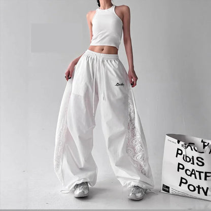 Lace Patchwork Cargo Pants
