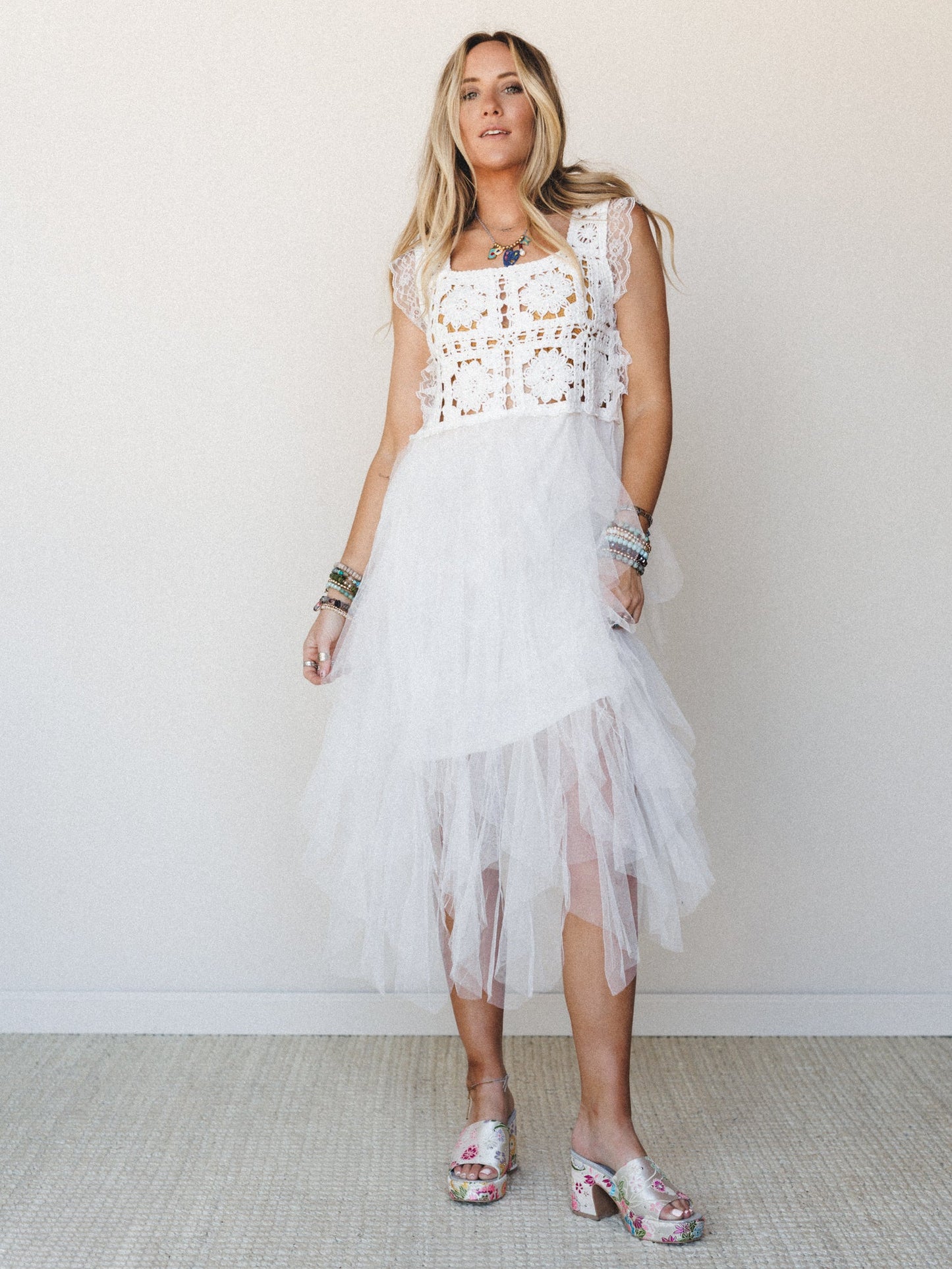 Desert Disco Dress - White