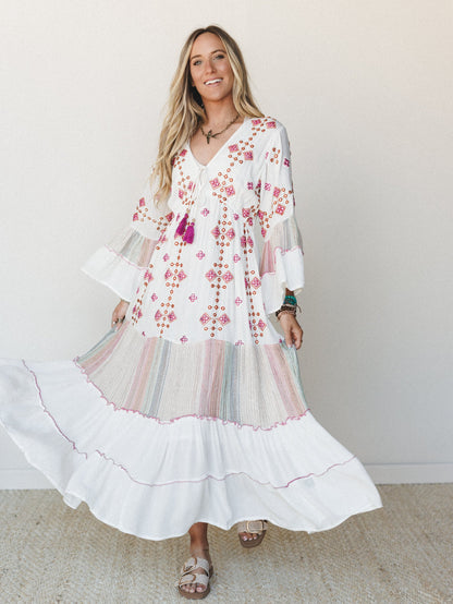 Tawny Flower Maxi Dress - Ivory Multi